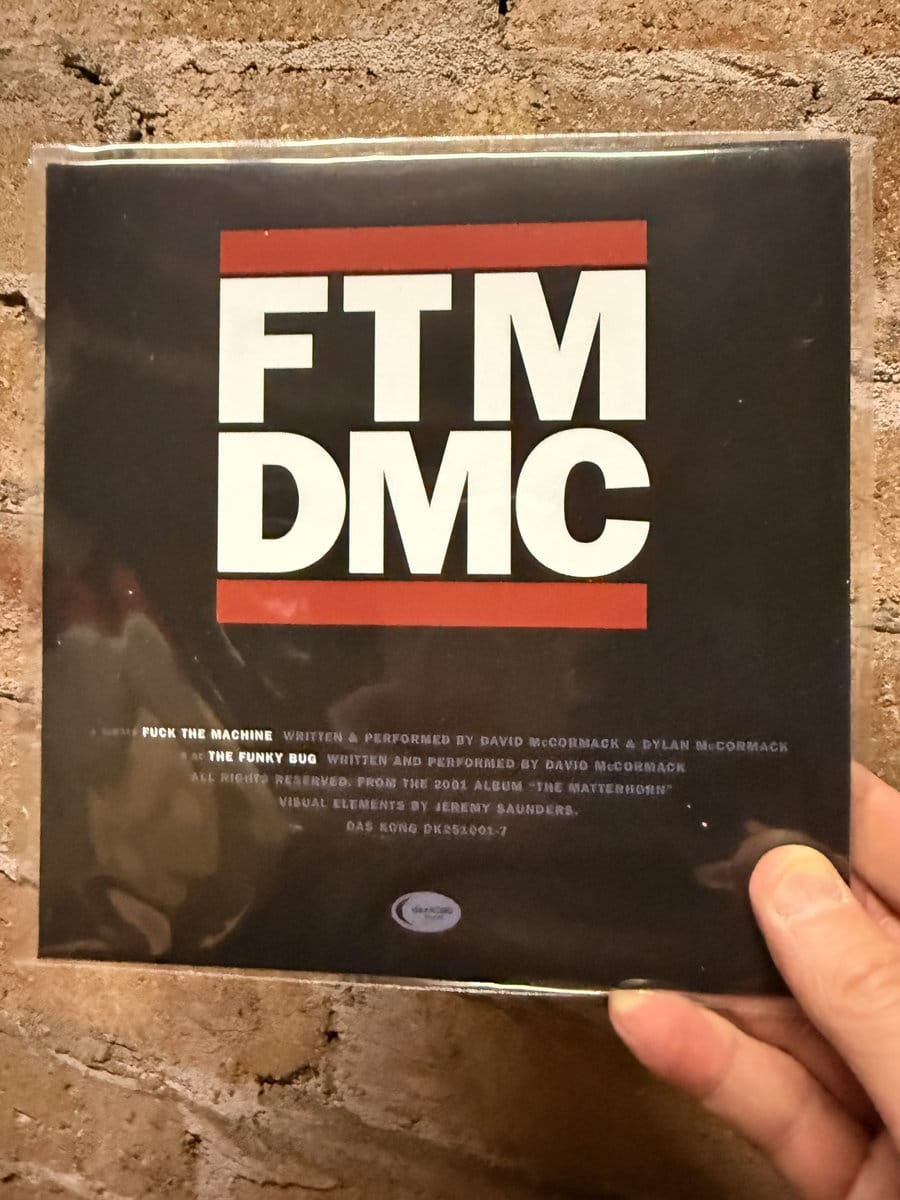 Back cover for David McCormack's FTM. It's the Run DMC logo, see?